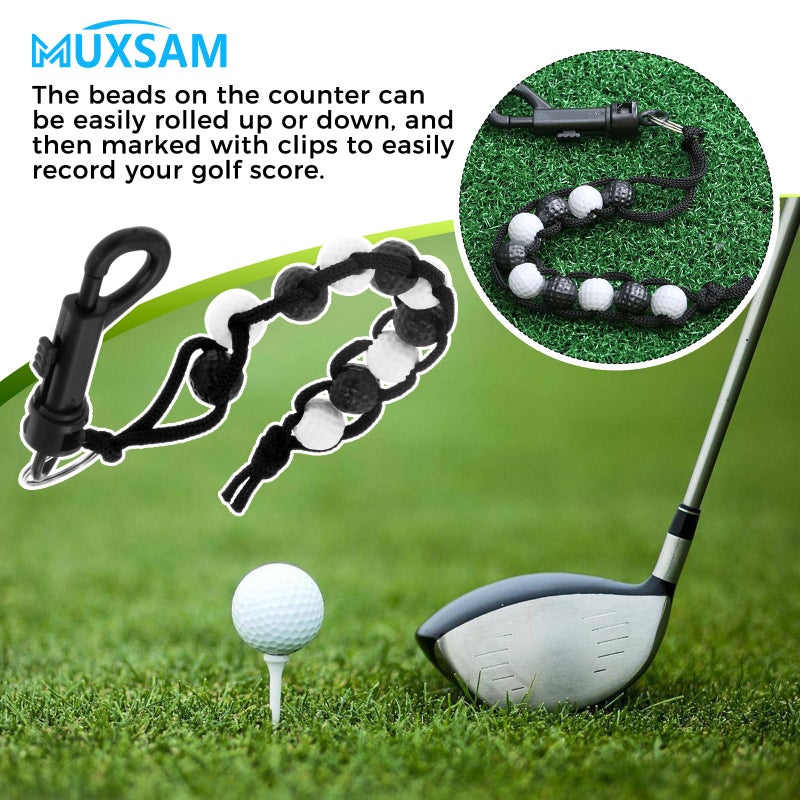 MUXSAM 1 Piece Golf Beads Score Counter with Clip (Black), Golf Stroke Score Count Keeper Putting Score Counter for Referee Caddy Golfer - Image 5